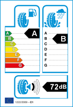 Úspora: A, Priľnavosť: B, Trieda hluku: B - 72dB Úspora: A, Priľnavosť: B, Trieda hluku: B - 72dB