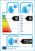 Úspora: B, Priľnavosť: B, Trieda hluku: B - 72dB Úspora: B, Priľnavosť: B, Trieda hluku: B - 72dB
