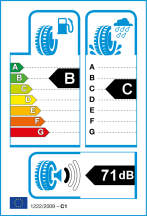 Úspora: B, Priľnavosť: C, Trieda hluku: B - 71dB Úspora: B, Priľnavosť: C, Trieda hluku: B - 71dB
