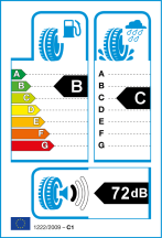 Úspora: B, Priľnavosť: C, Trieda hluku: B - 72dB Úspora: B, Priľnavosť: C, Trieda hluku: B - 72dB