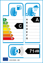 Úspora: C, Priľnavosť: A, Trieda hluku: B - 71dB Úspora: C, Priľnavosť: A, Trieda hluku: B - 71dB