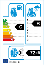 Úspora: C, Priľnavosť: B, Trieda hluku: B - 72dB Úspora: C, Priľnavosť: B, Trieda hluku: B - 72dB