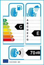 Úspora: C, Priľnavosť: E, Trieda hluku: 1 - 70db Úspora: C, Priľnavosť: E, Trieda hluku: 1 - 70db