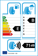 Úspora: E, Priľnavosť: B, Trieda hluku: 3 - 71dB Úspora: E, Priľnavosť: B, Trieda hluku: 3 - 71dB