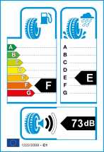 Úspora: F, Priľnavosť: E, Trieda hluku: 2 - 73dB Úspora: F, Priľnavosť: E, Trieda hluku: 2 - 73dB
