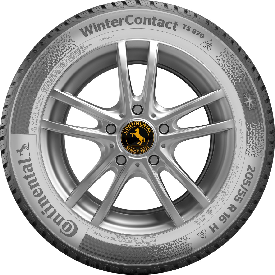 Continental WinterContact TS 870 - pohľad na bočnicu pneumatiky