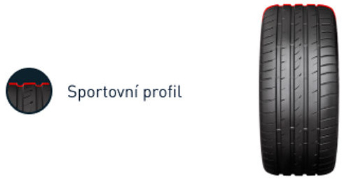 Športový profil pre maximálnu ovládateľnosť pri každej záťaži a brzdení na suchu.