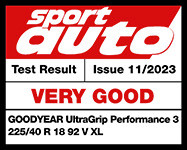sport auto Rozmer: 225/40R18 92V Veľmi dobrá, 2. z 10 testovaných značiek sport auto Rozmer: 225/40R18 92V Veľmi dobrá, 2. z 10 testovaných značiek