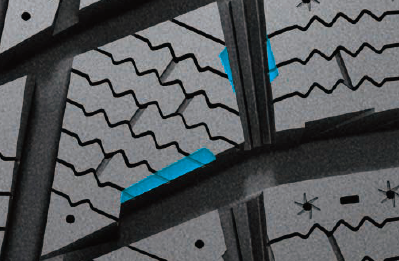 Hankook Winter i*cept RW10 - 3D ostré hrany v blokoch zlepšujú záber na snehu.