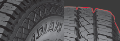 Nexen Roadian AT 4x4 - popis dezénu - dizajn ramena